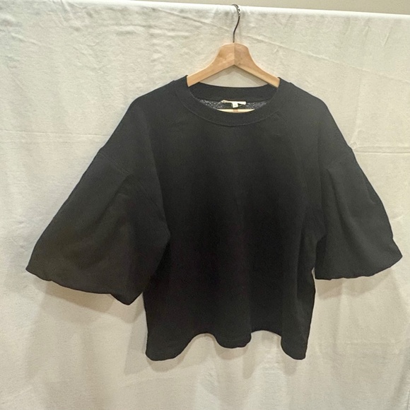 Madewell Puff-Sleeve Sweatshirt Tee – Black / Large - Picture 3 of 12